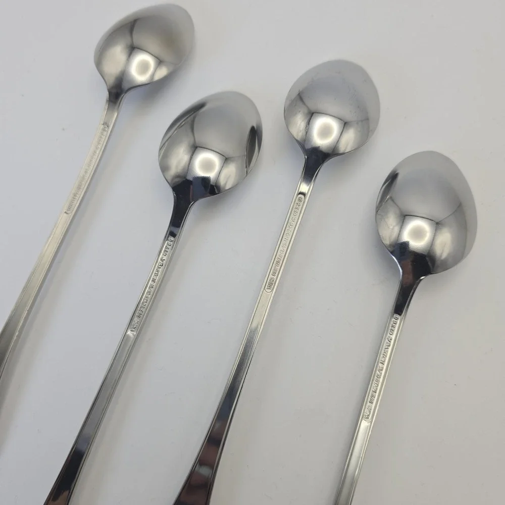 Reed & Barton Clovelly Iced Tea‎ Spoons Set of 4 Stainless Flatware 8